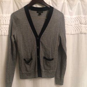 J crew striped cardigan